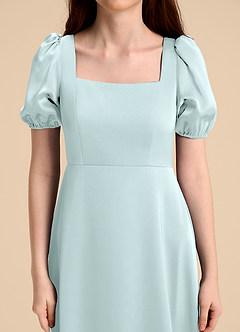 Azazie Briar Junior Robe Trapèze en Satin extensible Arc Verre De Mer image8