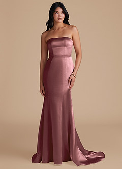 Azazie Aura Vestidos de damas de honor Vestido de Malva Vintage de Satén Metálico de Corte Sirena Convertible image1
