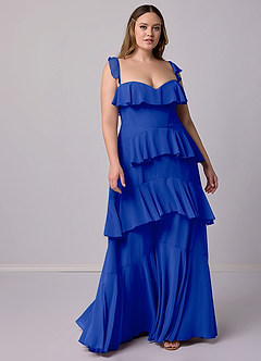 Barbie ♥ Azazie Bridesmaid Dresses Royal Blue A-Line Sweetheart Neckline Chiffon Dress image9