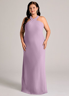 Azazie Doretta Bridesmaid Dresses Wisteria Mermaid Pleated Chiffon Dress image6