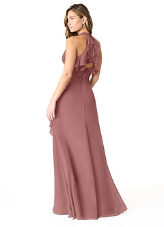 Azazie Aviv Final Sale Desert Rose A-Line Pleated Chiffon Dress image2