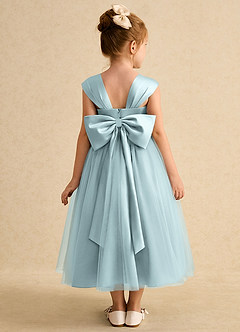 Azazie Chickadee Jurken voor bloemenmeisjes Baljurk Jurk van Mat Satijn Sweetheart Halslijn De Nevel image3