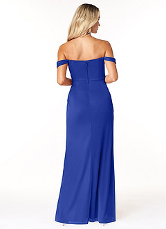 Azazie Tessa Bridesmaid Dresses Royal Blue Sheath Sweetheart Off-The-Shoulder Mesh Convertible Dress image6