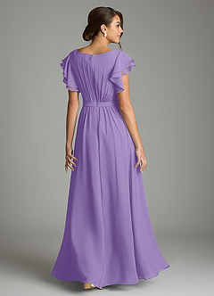 Azazie Daphne Modest Bridesmaid Dresses A-Line Ruffled Chiffon Floor-Length Dress image2