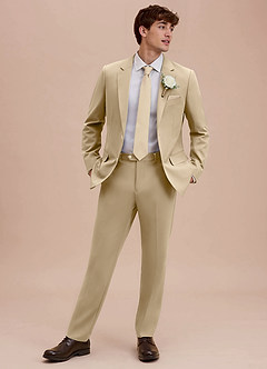 front Ethan Champagne Refined Weave Suit
