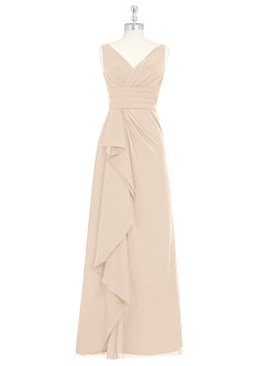 Azazie Julianna Robes de demoiselle d'honneur Robe Trapèze en Mousseline de soie Albâtre Blanc image6