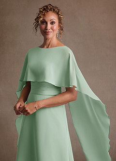 Azazie Marilla Klänningar till brudens mor Klä A-Line i Chiffong Plisserad Agave image8