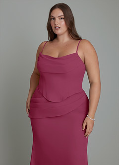 Azazie Sorrel Bridesmaid Dresses Mulberry Mermaid Corset Chiffon Dress image17