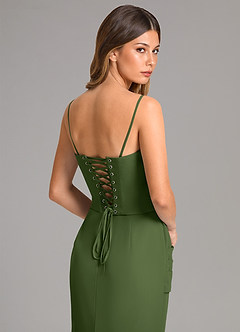 Azazie Sorrel Bridesmaid Dresses Olive Mermaid Corset Chiffon Dress image7
