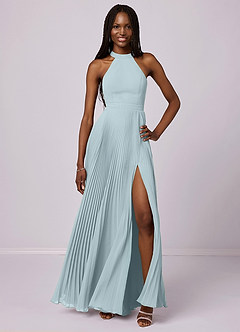 beige satin midi dress Rue Sophie Women's Margaux Ruffled Maxi Dress - Creme main image 0