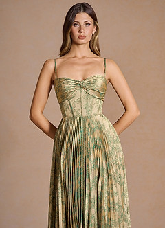 Robe Maxi Vert Marron Vesper image6