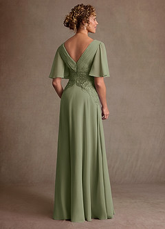 Azazie Milliat Mother of the Bride Dresses Pistachio A-Line Lace Chiffon Dress image3