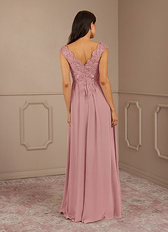 Azazie Amethyst Mother of the Bride Dresses Dusty Rose A-Line V-Neck Sequins Chiffon Dress image6
