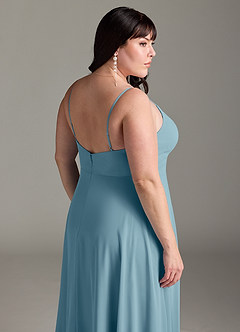 Azazie Akita Bridesmaid Dresses Moody Blue A-Line Chiffon Dress image11