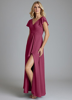 Azazie Omari Vestidos de damas de honor Vestido de Mora de Gasa de Corte en A image4