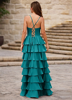 Rhythm Påfågelblå Volangklänning med A-linjeform image2