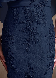 Azazie Amrita Mother of the Bride Dresses Dark Navy Mermaid Lace Chiffon Dress image7