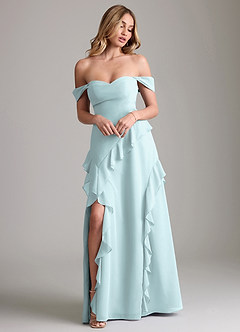 Azazie Sloane Bridesmaid Dresses Mist A-Line Sweetheart Neckline Chiffon Dress image4