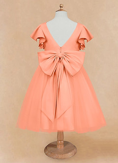 Azazie Kaeya Flower Girl Dresses Sunset A-Line Bow Tulle Dress image6