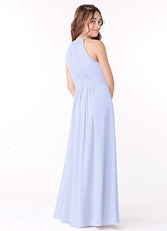 Azazie Bonnie Junior Lavender A-Line Pleated Chiffon Dress image3