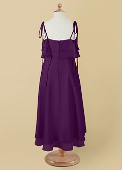 Azazie Temi Jurken voor bloemenmeisjes A-Lijn Jurk van Chiffon Spaghetti Bandje Druif image11