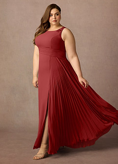 Azazie Galvan Mother of the Bride Dresses Rust A-Line Sequins Chiffon Dress image8