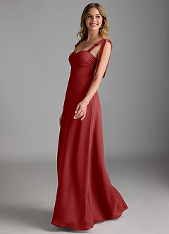 Azazie Lizet Bridesmaid Dresses Rust A-Line Sweetheart Neckline Chiffon Dress image4