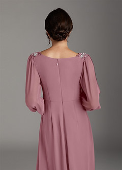 Azazie Gypsy Mother of the Bride Dresses Vintage Mauve A-Line V-Neck Sequins Chiffon Dress image5