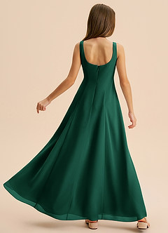 Azazie Lambie Junior Emerald A-Line Pleated Chiffon Dress image8