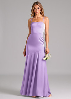 Azazie Shiloh Bridesmaid Dresses Lilac Mermaid Strapless Stretch Satin Convertible Dress image2