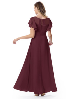 Azazie Lily Kleider zum Anprobieren zu Hause Empire-Linie Plissee Chiffon Bodenlang Kleider image2