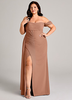 Azazie Amyra Suknie dla druhen Osłona Zza ramienia Szyfon Do ziemi Sukienka image10