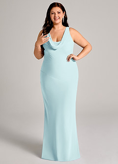 Azazie Rylina Bridesmaid Dresses Sea Glass Mermaid Pleated Chiffon Dress image10