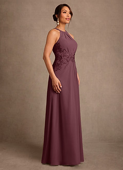 Azazie Georgie Mother of the Bride Dresses Sangria A-Line Lace Chiffon Dress image2