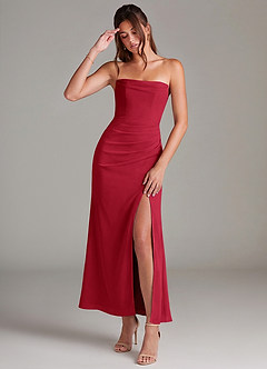 Azazie Leonis Bridesmaid Dresses Scarlet Mermaid Strapless Chiffon Convertible Dress image1