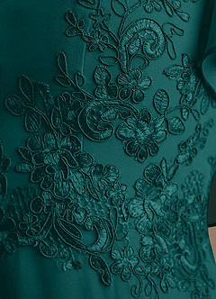 Azazie Frieda vestidos de madre de la novia Vestido de Pavo Real de Gasa de Corte en A con Aplique image6