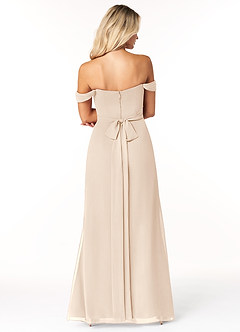 Azazie Joretta Robes de demoiselle d'honneur Robe Trapèze Convertible en Mousseline de soie Encolure en Forme de Cœur Albâtre Blanc image2