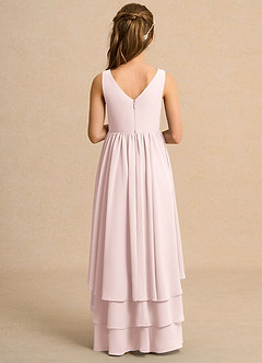 Azazie Kitten Girls Formal Flower Girl Dresses Blushing Pink A-Line Chiffon Dress image2