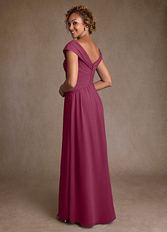Azazie Myrtle Mother of the Bride Dresses Mulberry A-Line Pleated Chiffon Dress image2