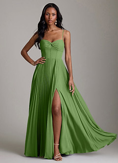 Azazie Akiko Bridesmaid Dresses Basil A-Line Sweetheart Neckline Chiffon Dress image3