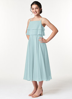 Azazie Ensley Junior Mist A-Line Pleated Chiffon Dress image4