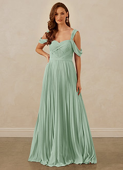 Christian Siriano Bridal for Azazie 1013 Bridesmaid Dresses Agave A-Line Off the Shoulder Chiffon Dress image8