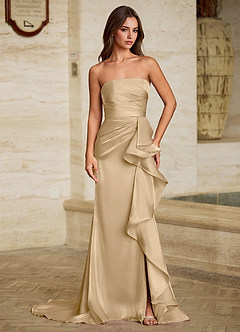 Liorah Champagne Axelbandslös balklänning image5