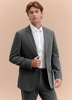 front William Holzkohle Anzugjacke