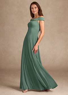 Azazie Ewa Mère de la mariée Robes Robe Trapèze en Maille Épaule décolletée Eucalyptus image2