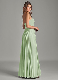 Azazie Chiana Abiti da Damigella Abito A-Line in Chiffon Senza Cinturino Verde Salvia image5