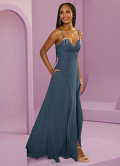 Barbie ♥ Azazie Bridesmaid Dresses Neptune A-Line with Pockets Chiffon Dress image9