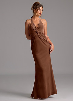 Azazie Valerie Bridesmaid Dresses Umber Mermaid Velvet Dress image5