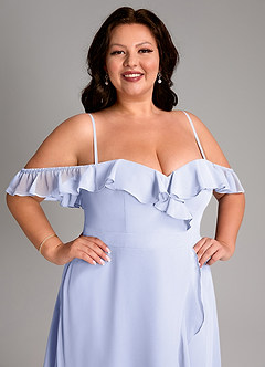 Azazie Lyra Vestidos de madrinha de casamento Vestido Lavanda de Chiffon de Linha A com Conversível image17