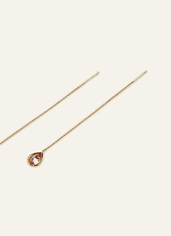 front Crystal Teardrop Threader Earrings